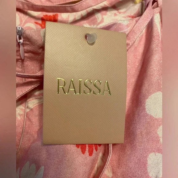 NWT Rare Raissa Floral Shimmer Halter Dress - Picture 6 of 9